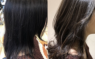 ハイライトで立体感のある髪へ